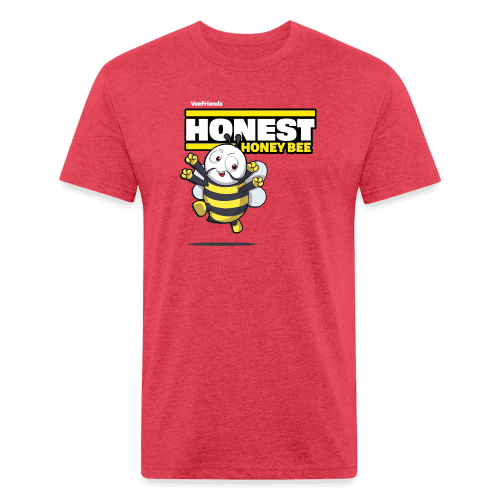 Honest Honey Bee Character Comfort Adult Tee - heather red