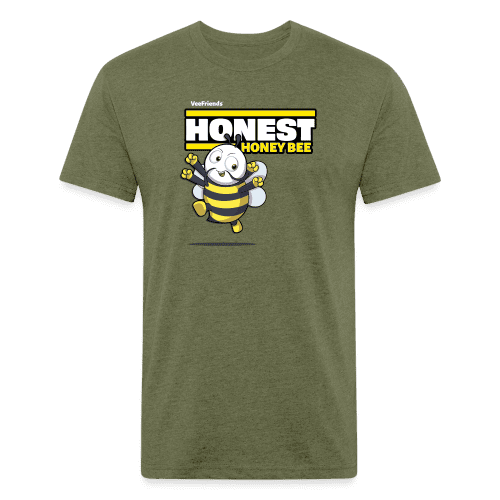 Honest Honey Bee Character Comfort Adult Tee - heather military green