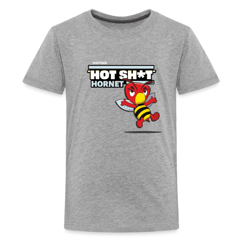 "Hot Sh*t" Hornet Character Comfort Kids Tee - heather gray