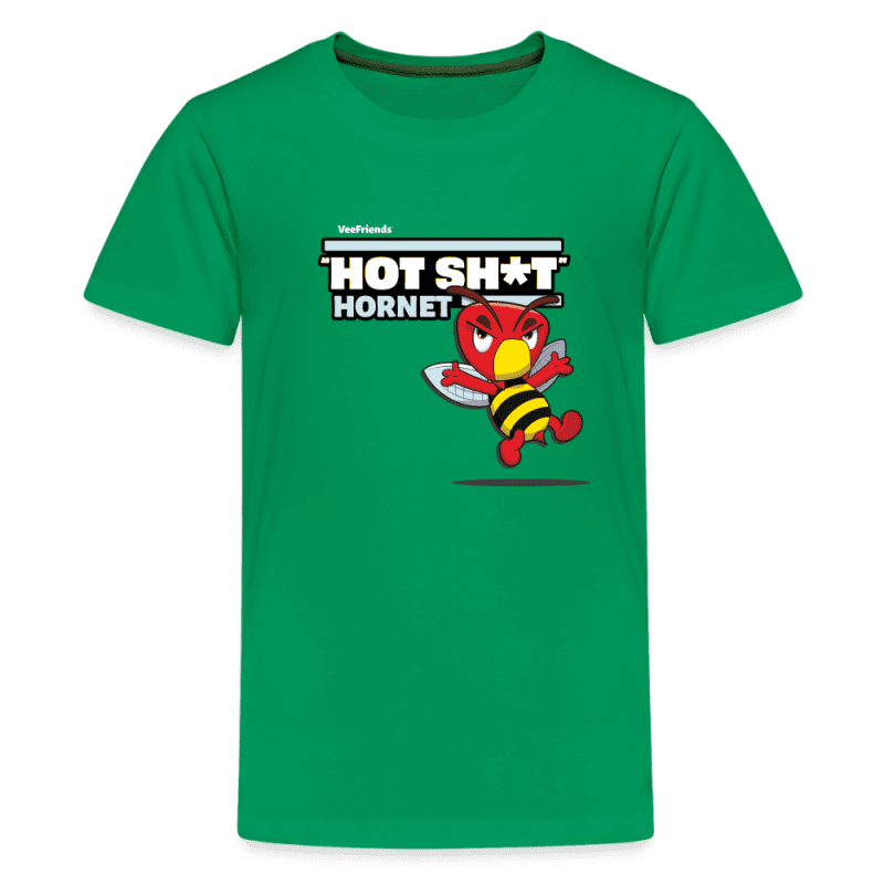 "Hot Sh*t" Hornet Character Comfort Kids Tee - kelly green