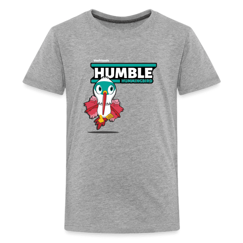 Humble Hummingbird Character Comfort Kids Tee - heather gray