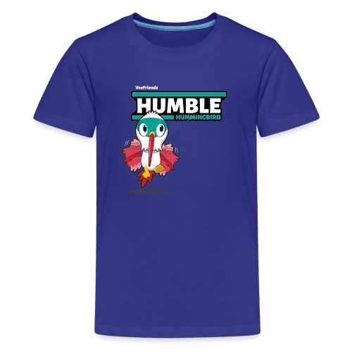 Humble Hummingbird Character Comfort Kids Tee - royal blue