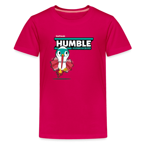 Humble Hummingbird Character Comfort Kids Tee - dark pink