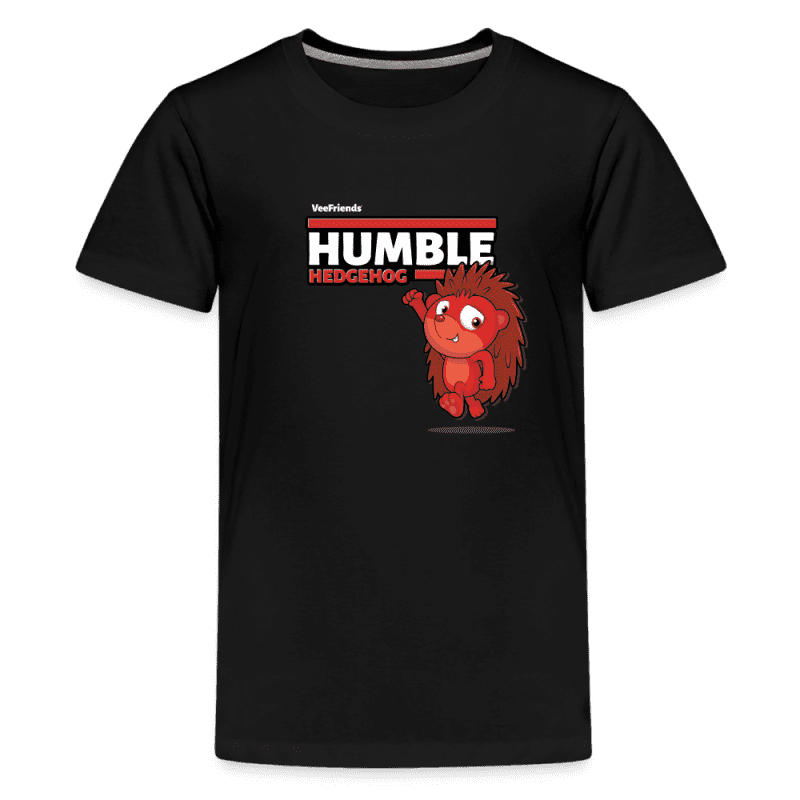 Humble Hedgehog Character Comfort Kids Tee - black