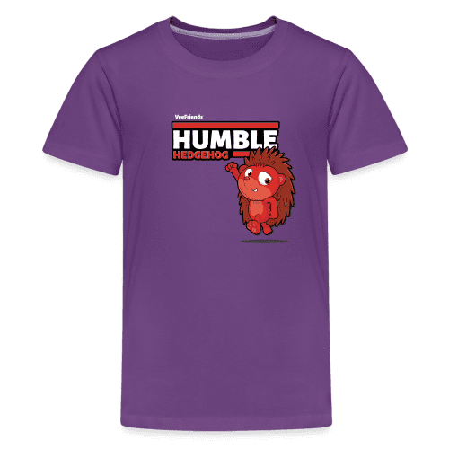 Humble Hedgehog Character Comfort Kids Tee - purple