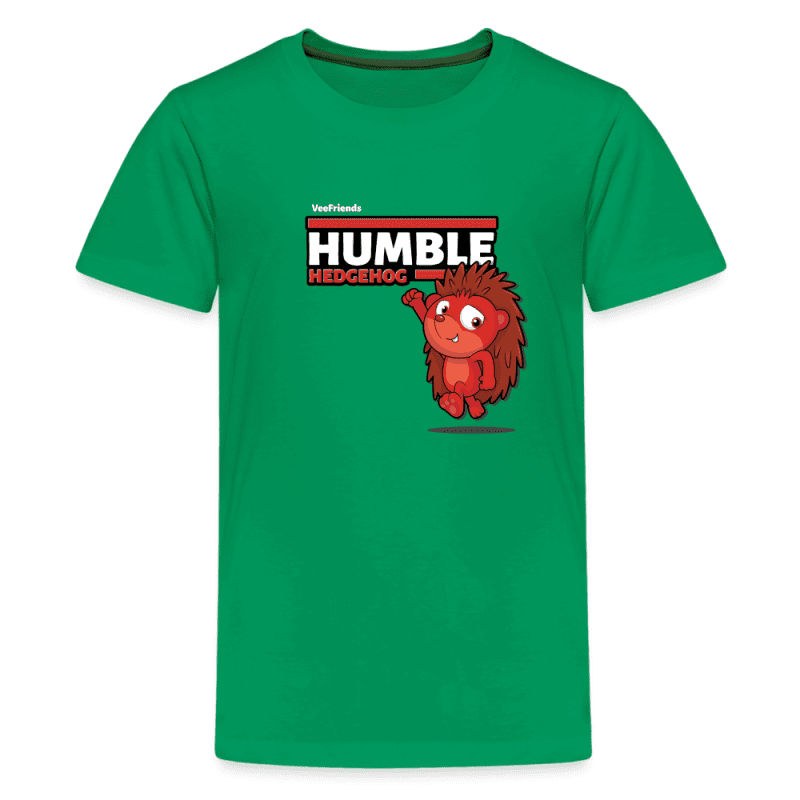 Humble Hedgehog Character Comfort Kids Tee - kelly green