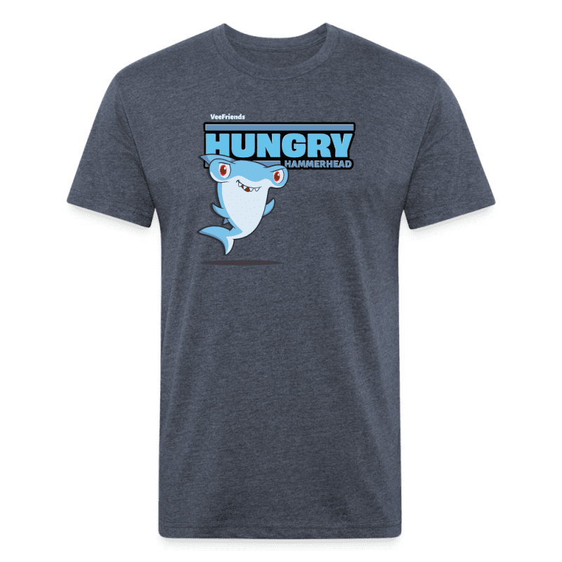 Hungry Hammerhead Character Comfort Adult Tee - heather navy