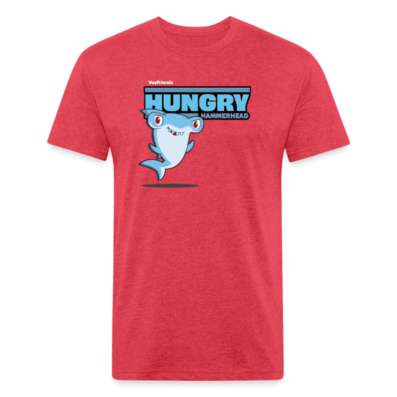 Hungry Hammerhead Character Comfort Adult Tee - heather red