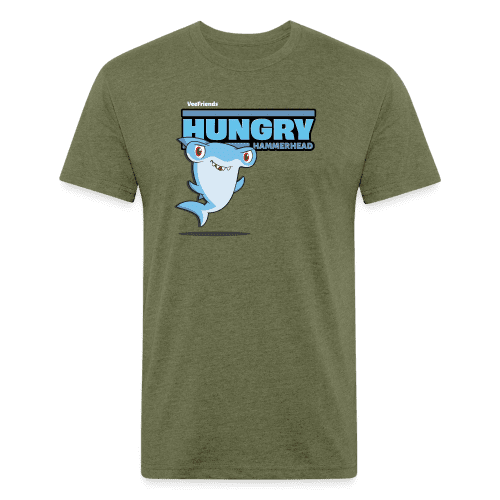 Hungry Hammerhead Character Comfort Adult Tee - heather military green