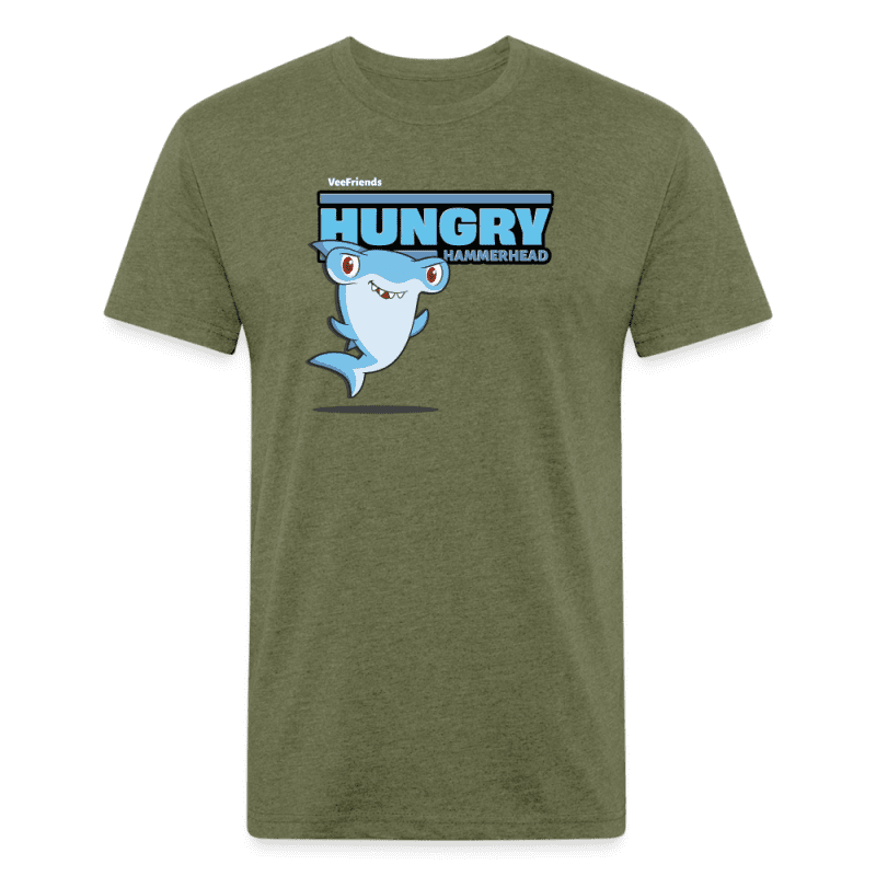 Hungry Hammerhead Character Comfort Adult Tee - heather military green