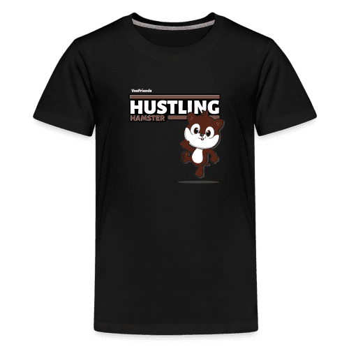 Hustling Hamster Character Comfort Kids Tee - black