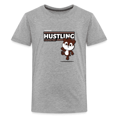 Hustling Hamster Character Comfort Kids Tee - heather gray