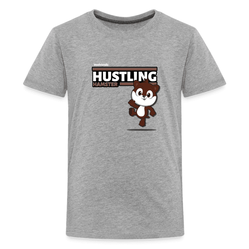 Hustling Hamster Character Comfort Kids Tee - heather gray