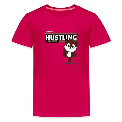 Hustling Hamster Character Comfort Kids Tee - dark pink