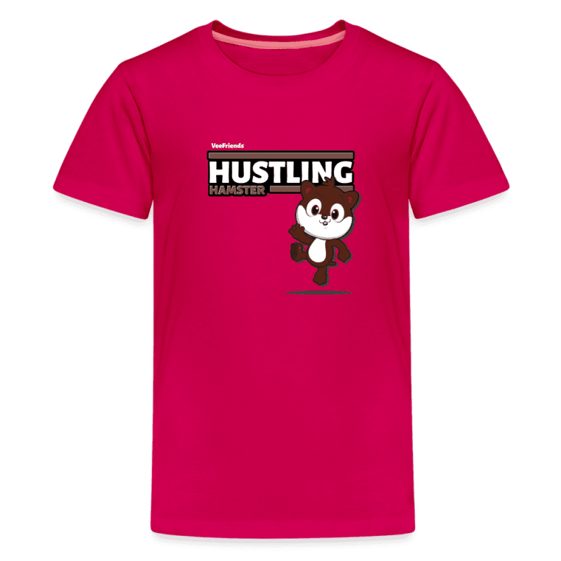 Hustling Hamster Character Comfort Kids Tee - dark pink