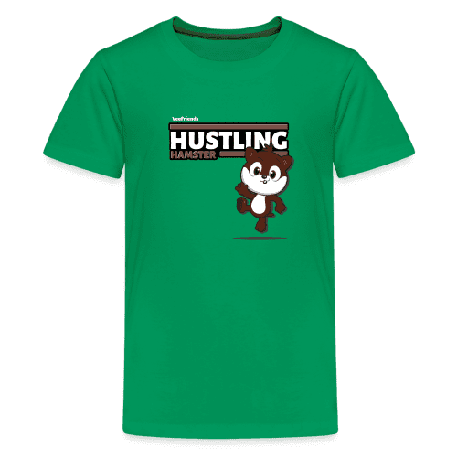 Hustling Hamster Character Comfort Kids Tee - kelly green