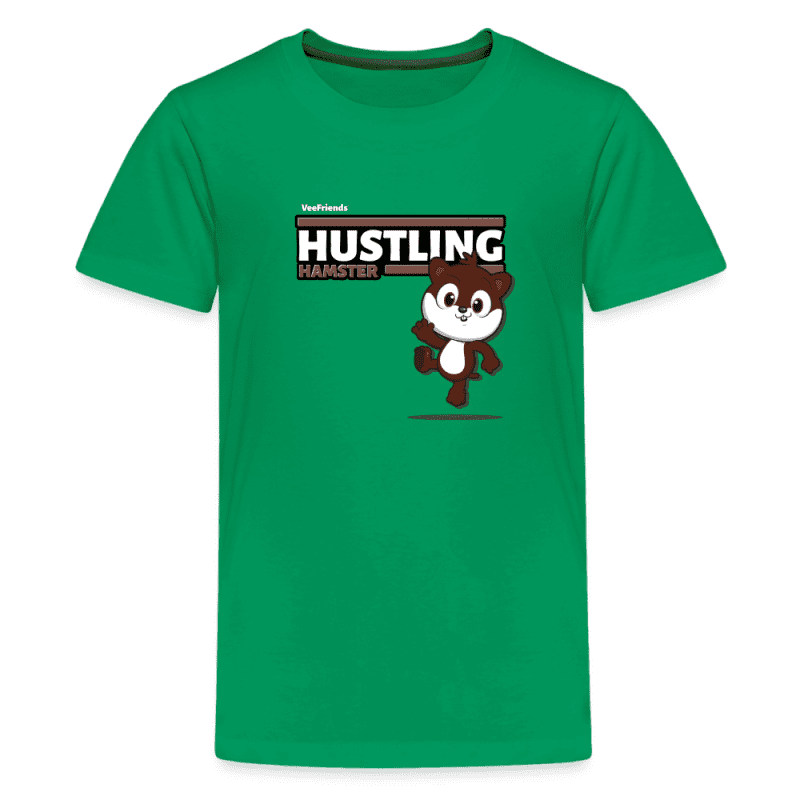 Hustling Hamster Character Comfort Kids Tee - kelly green