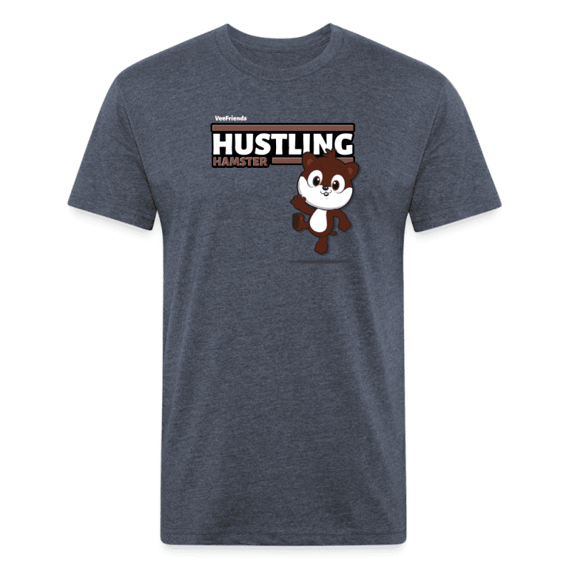 Hustling Hamster Character Comfort Adult Tee - heather navy