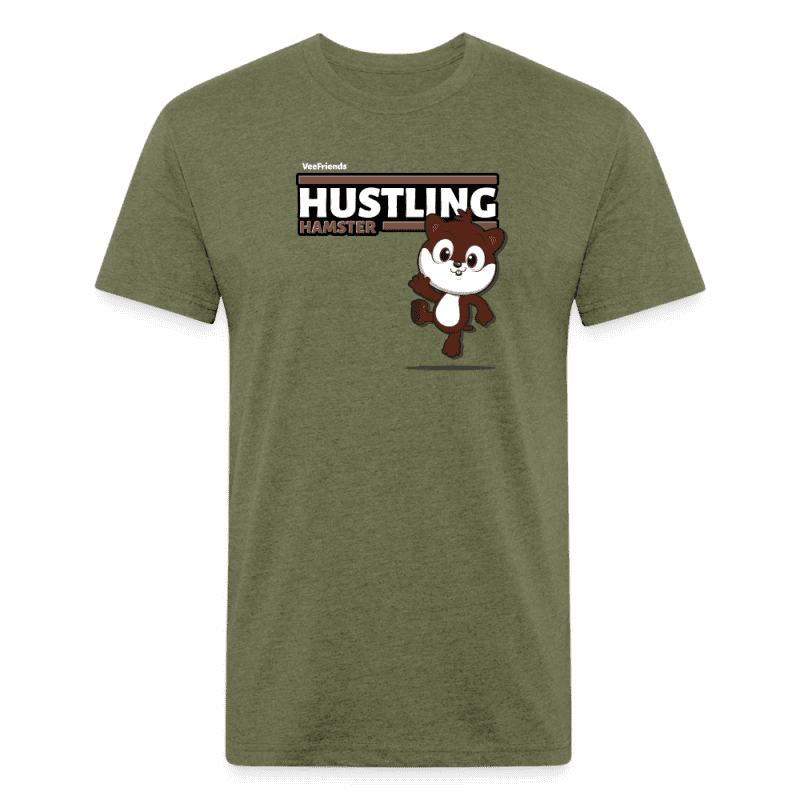 Hustling Hamster Character Comfort Adult Tee - heather military green