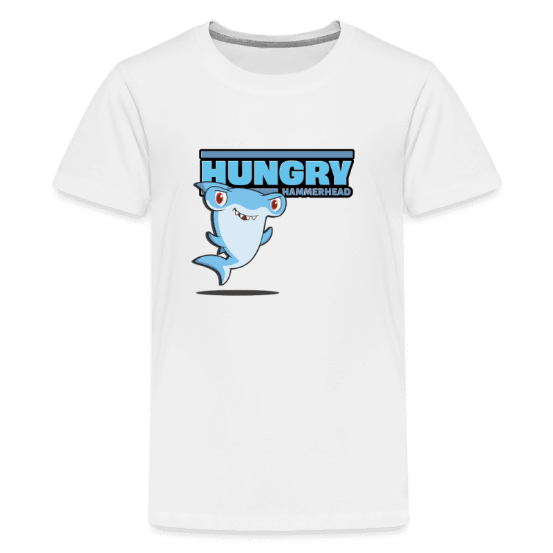 Hungry Hammerhead Character Comfort Kids Tee - white