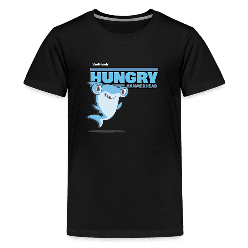 Hungry Hammerhead Character Comfort Kids Tee - black