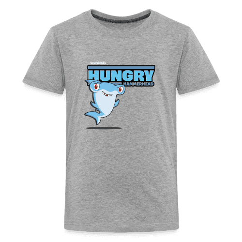 Hungry Hammerhead Character Comfort Kids Tee - heather gray