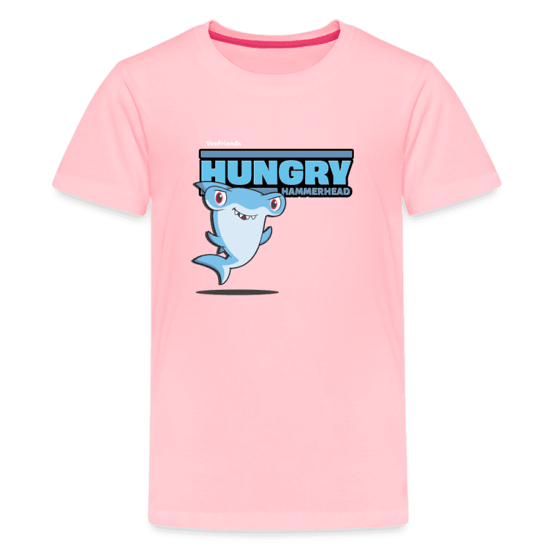 Hungry Hammerhead Character Comfort Kids Tee - pink