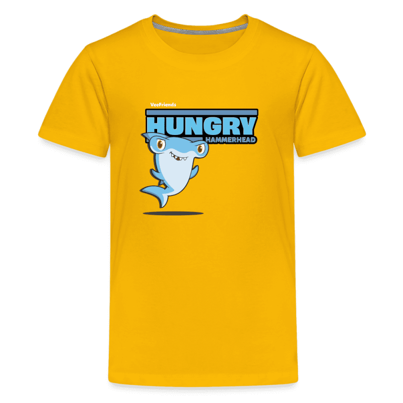 Hungry Hammerhead Character Comfort Kids Tee - sun yellow