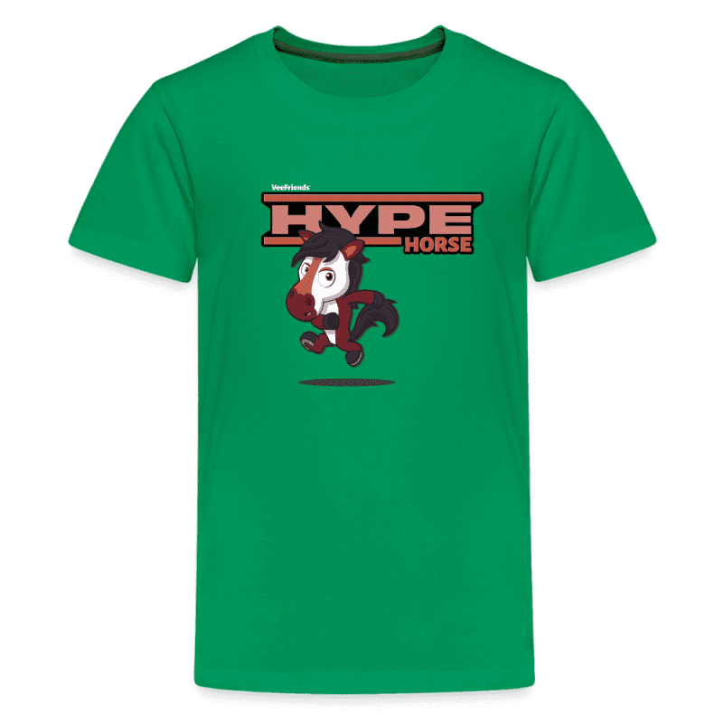 Hype Horse Character Comfort Kids Tee - kelly green