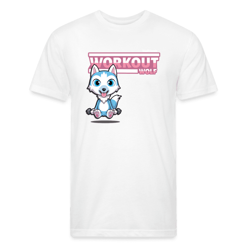 Workout Wolf Character Comfort Adult Tee - white