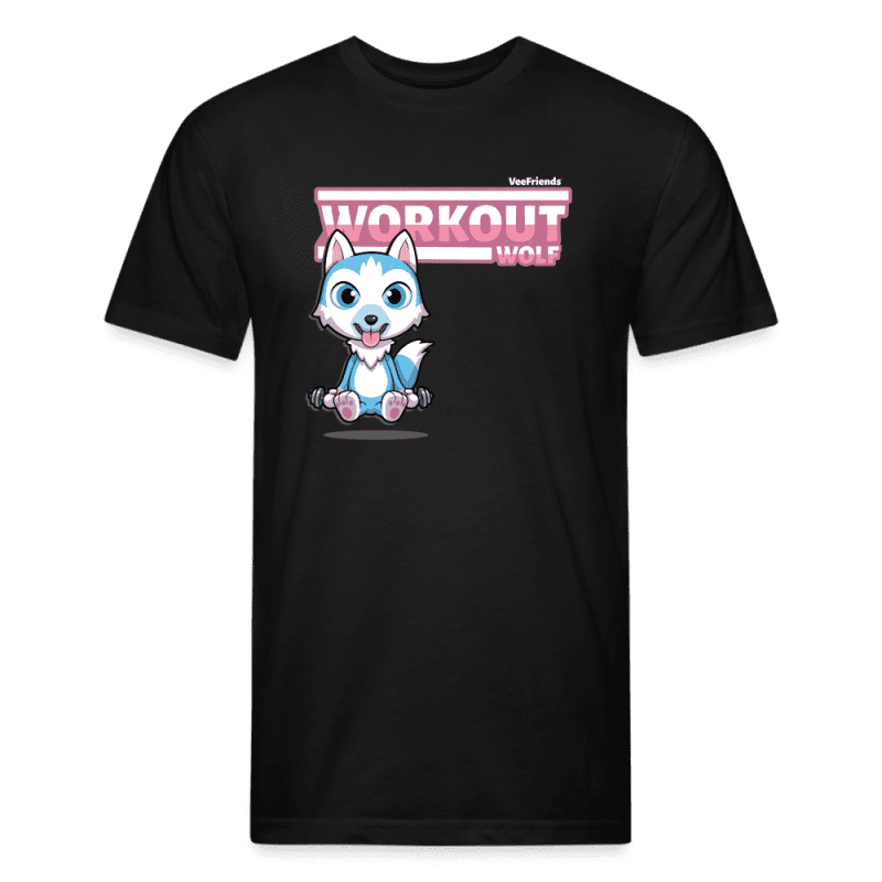 Workout Wolf Character Comfort Adult Tee - black