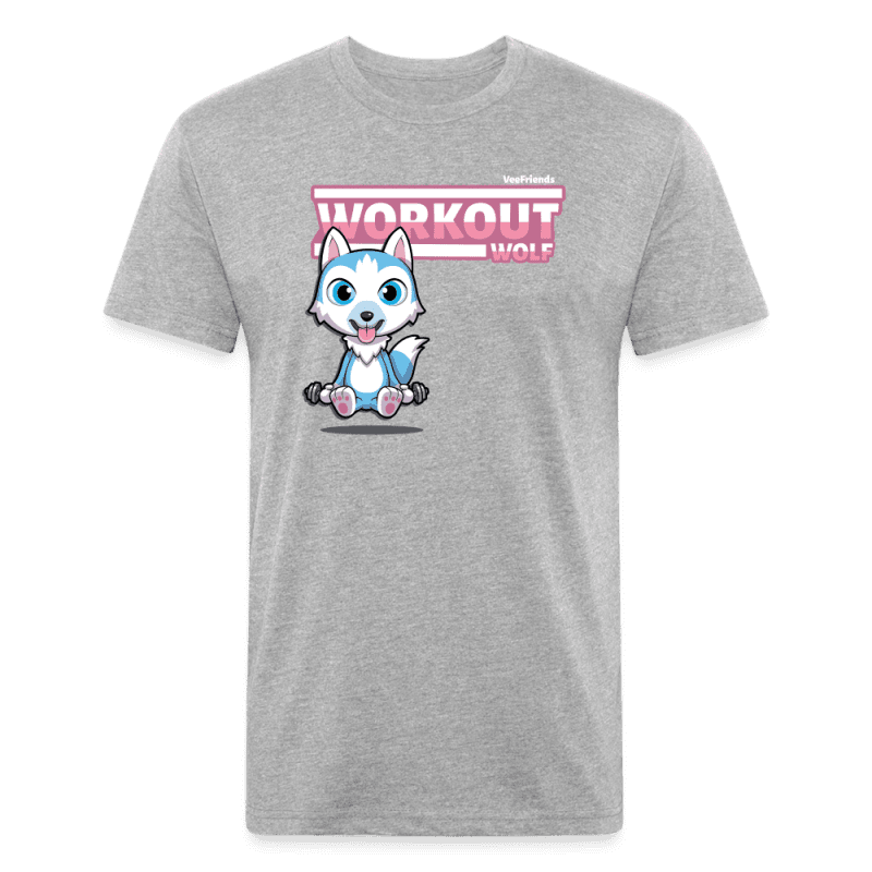 Workout Wolf Character Comfort Adult Tee - heather gray