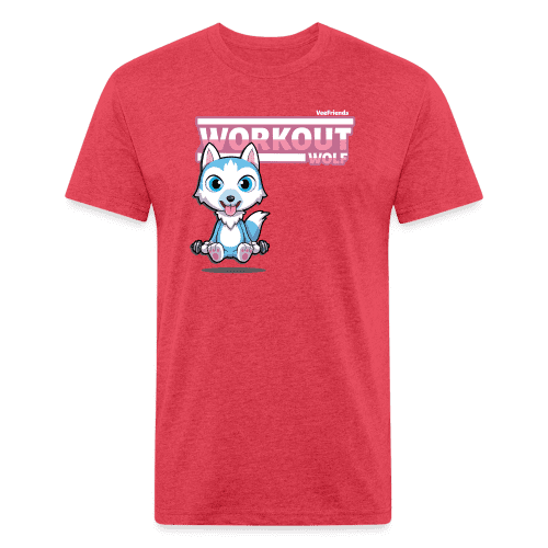 Workout Wolf Character Comfort Adult Tee - heather red