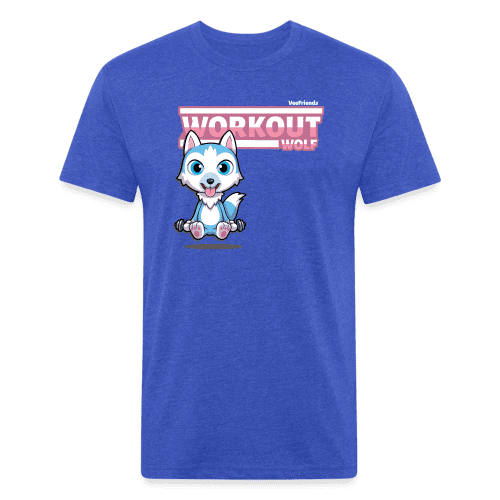 Workout Wolf Character Comfort Adult Tee - heather royal