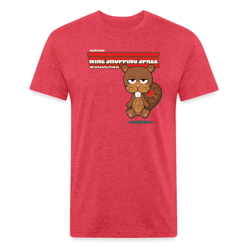 Wine Shopping Spree Woodchuk Character Comfort Adult Tee - heather red