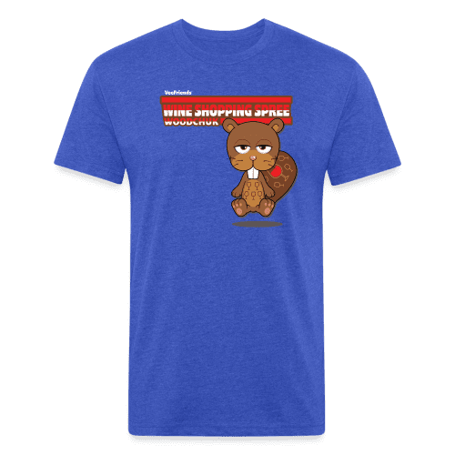 Wine Shopping Spree Woodchuk Character Comfort Adult Tee - heather royal