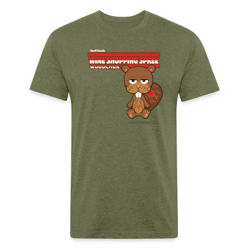 Wine Shopping Spree Woodchuk Character Comfort Adult Tee - heather military green