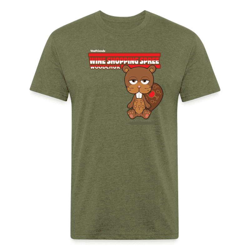 Wine Shopping Spree Woodchuk Character Comfort Adult Tee - heather military green