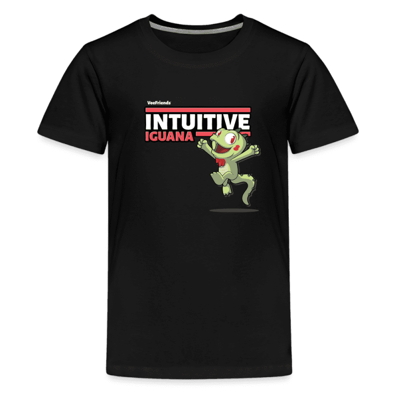 Intuitive Iguana Character Comfort Kids Tee - black