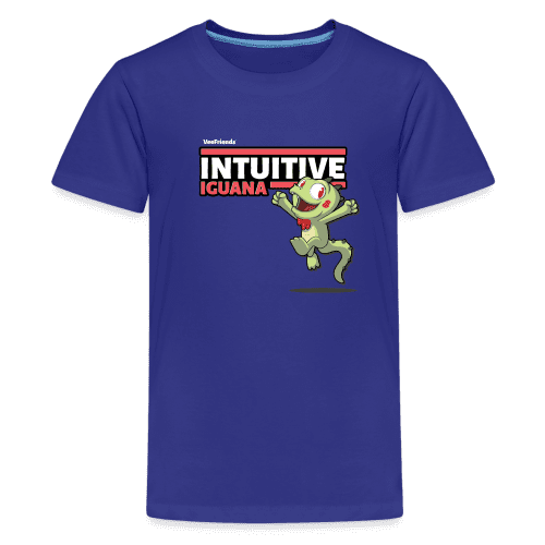 Intuitive Iguana Character Comfort Kids Tee - royal blue