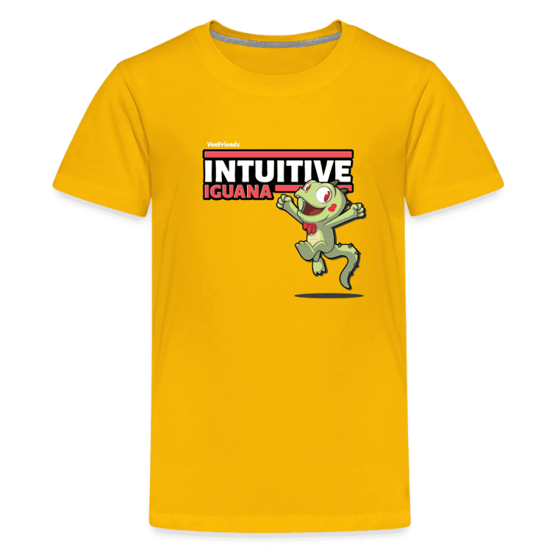 Intuitive Iguana Character Comfort Kids Tee - sun yellow