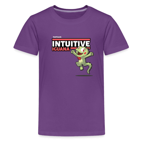 Intuitive Iguana Character Comfort Kids Tee - purple