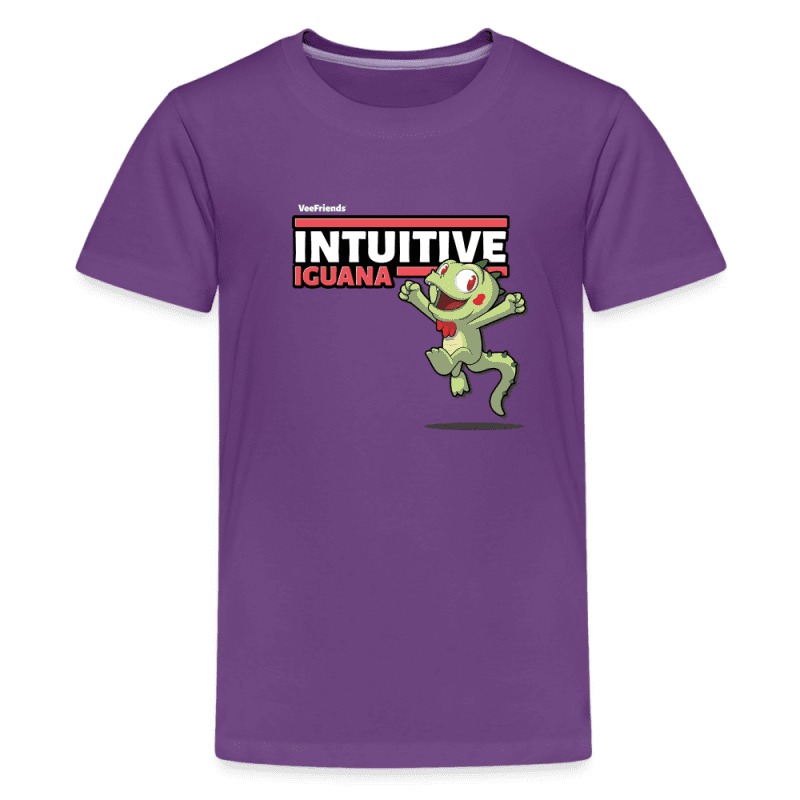 Intuitive Iguana Character Comfort Kids Tee - purple