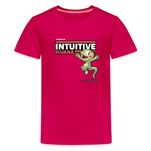 Intuitive Iguana Character Comfort Kids Tee - dark pink