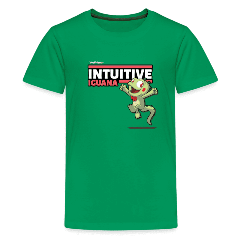 Intuitive Iguana Character Comfort Kids Tee - kelly green