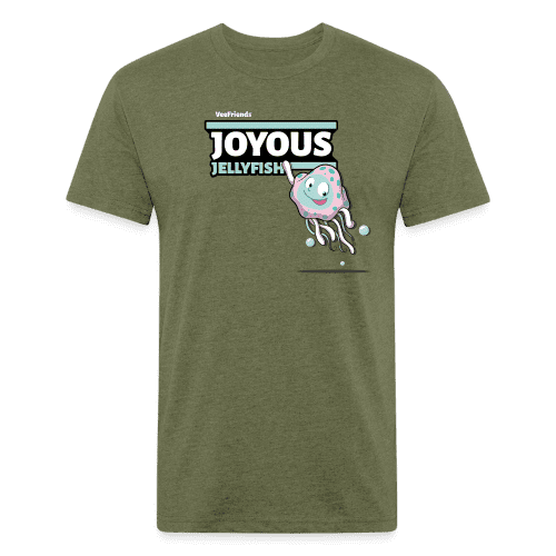 Joyous Jellyfish Character Comfort Adult Tee - heather military green