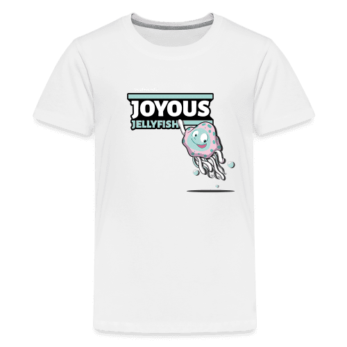 Joyous Jellyfish Character Comfort Kids Tee - white