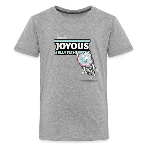 Joyous Jellyfish Character Comfort Kids Tee - heather gray