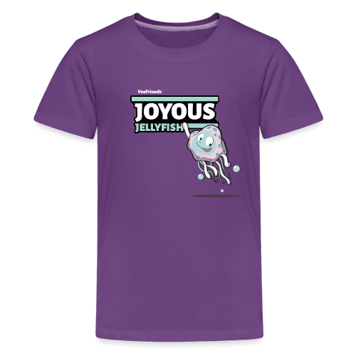 Joyous Jellyfish Character Comfort Kids Tee - purple