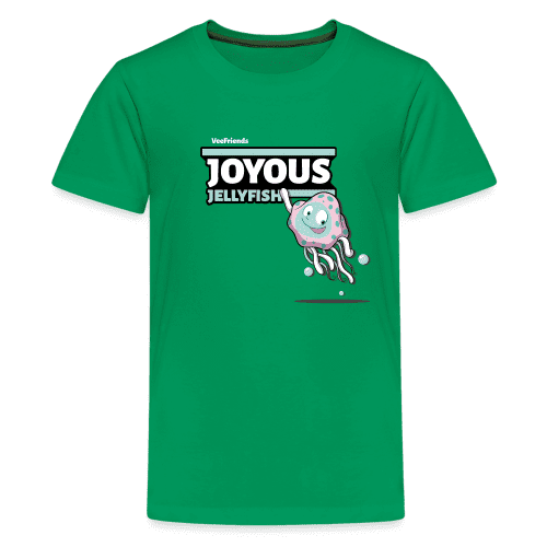 Joyous Jellyfish Character Comfort Kids Tee - kelly green